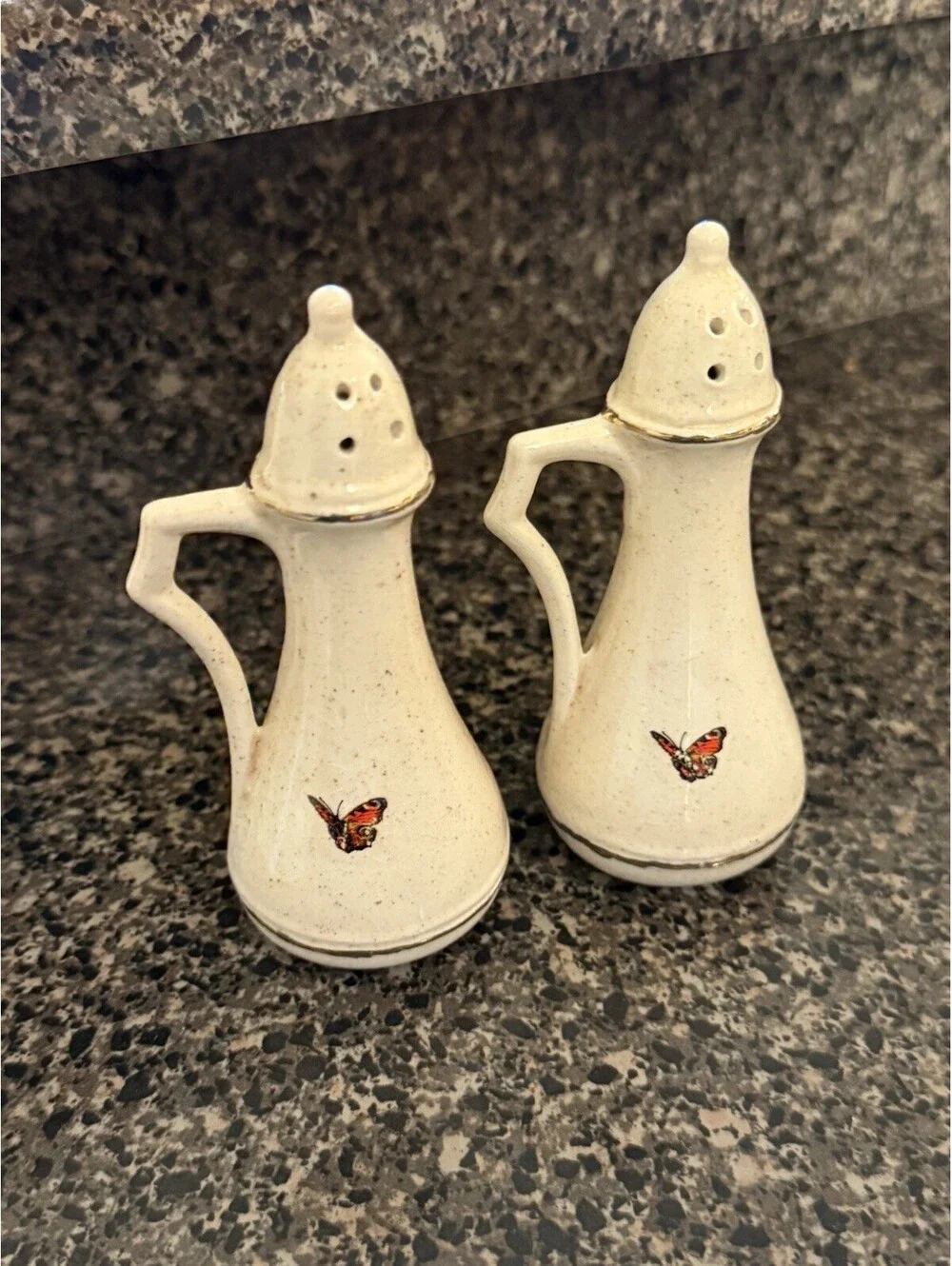 Vintage Cardinal, Butterfly Salt And Pepper Shakers